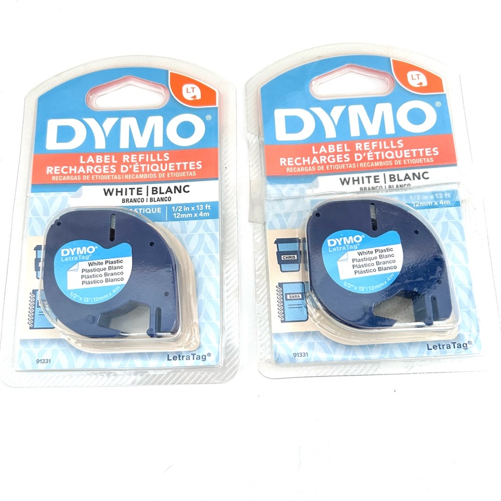 Dymo LetraTag Label Refills White and Blue